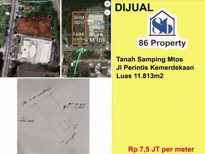Dijual Tanah Jalan Poros Perintis Kemerdekaan Samping Mall Mtos