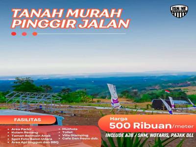 DIJUAL TANAH MURAH SHM 500 RIBUAN PERMETER PINGGIR JALAN