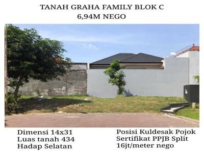 Tanah Graha Family Blok C Luas Kuldesak dkt Pakuwon Indah Bukit Darmo