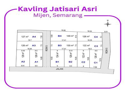 Tanah Kavling Jatisari Asri Mijen, 5 menit Kawasan BSB Mijen Semarang