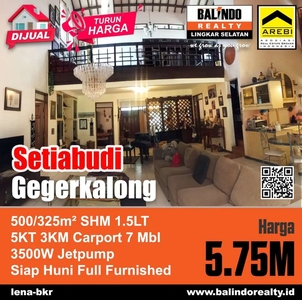 Dijual Rumah Full Furnished Di Area Setiabudi Gegerkalong