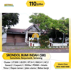 DISEWA Rumah Luas Perum SBI Srondol Tembalang Semarang dekat Undip/Tol