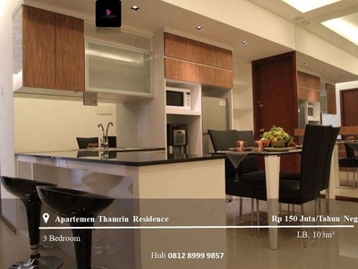 Disewakan Apartement Thamrin Residence High Floor 3BR Full Furnished