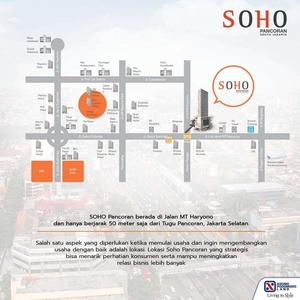 For sale office 2 fungsi di SOHO PANCORAN & dapat 2 view ukuran 101 m2