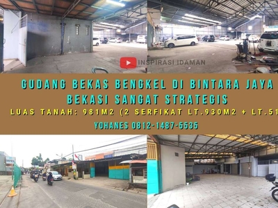 Gudang bekas Bengkel di Bintara Jaya Bekasi sangat Strategis