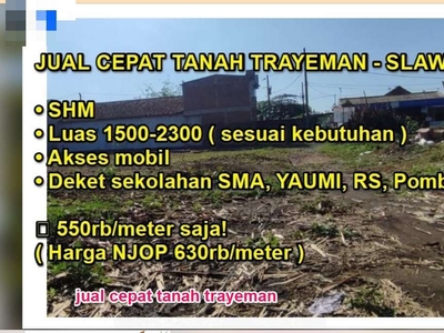 JUAL CEPAT TANAH TRAYEMAN - SLAWI • SHM