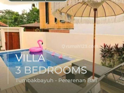 Listed At Idr 4,2 Billion As Leasehold 25 Years, 3 Bedrooms Brand New Villa Fully Furnished In Pererenan Canggu
