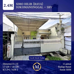 Rumah Simo Hilir Raya Sukomanunggal dkt Kupang Jaya Cocok Untuk Usaha