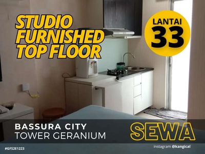 Studio Top Floor Furnished Apartemen Bassura City