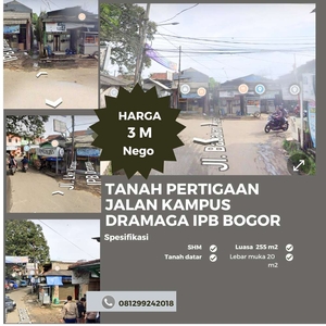 Tanah Bogor Dipertigaan Jalan Kampus Dalam IPB Daramag Dan Sudah SHM