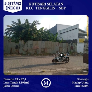 Tanah Jalan Utama Kutisari Selatan Surabaya 10.4Man Nego SHM Strategis