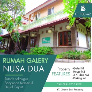 Tanah murah bonus rumah dan galeri luas di Nusa dua bali
