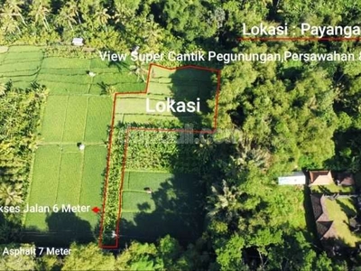 Tranquil environment of 2,300sqm land with idyllic view in Payangan