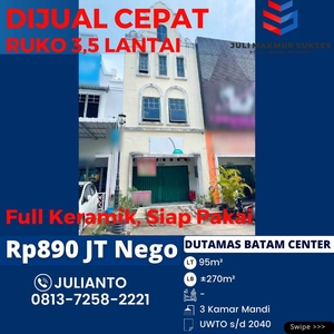 TURUN HARGA Dijual CEPAT Ruko 3,5 Lantai di Dutamas Batam Center