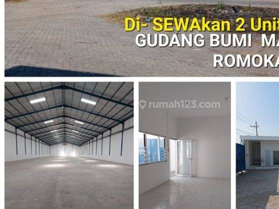 Disewakan 4200 m2 Gudang Bumi Maspion Romokalisari Benowo Surabaya -2 unit sejajar Baru Ada KANTOR