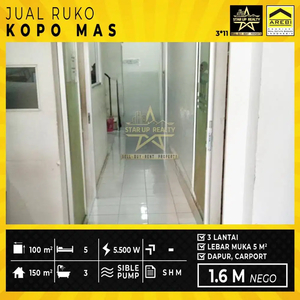 1,6 M dijual cepat Ruko 3 lantai di Kopo Mas dekat pintu tol Kopo