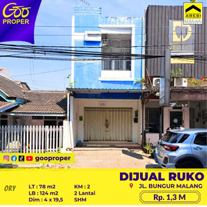 DIJUAL RUKO 2 LANTAI DI JL BUNGUR MALANG