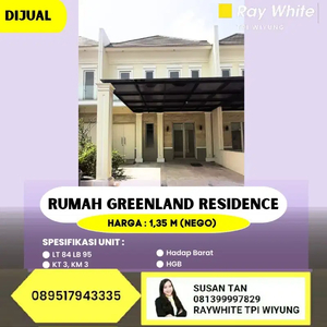 Dijual Rumah 2 Lantai Greenland Residence Cluster Garbera