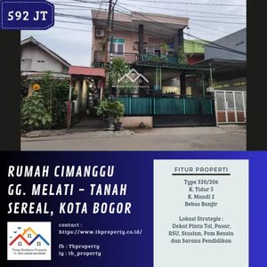 DIJUAL RUMAH DI CIMANGGU GG. MELATI KEC. TANAH SEREAL BOGOR-VIA LELANG