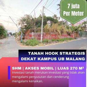 Dijual Tanah Cocok Untuk Rumah Kost Area Sukarno Hatta Malang
