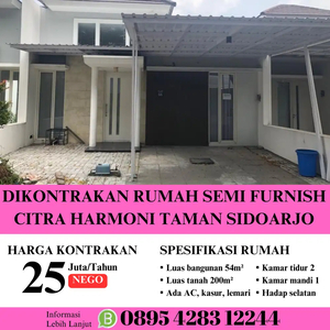 Dikontrakkan rumah beserta furnish lokasi citra harmoni taman sidoarjo