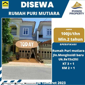 DISEWAKAN RUMAH DI PURI MUTIARA