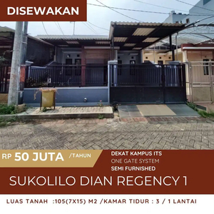 Disewakan Rumah Semi Furnish 1 Lantai Sukolilo Dian Regency 1