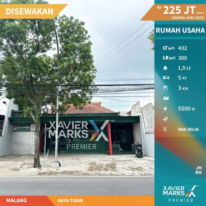 Disewakan Rumah Usaha Full Furnish Ex Cafe di Raya Tidar Malang