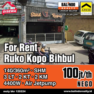 For Rent Ruko Kopo Bihbul