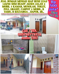 FREE ALL IN GRATIS B NAMA PAJAK KOMPLIT. JUAL RUMAH PRIBADI MEWAH SHM