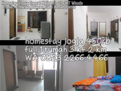 Homestay Yogya Concat Malioboro 20 3KT Wisuda Furnis AC Harian Bulanan