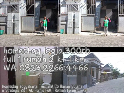 Homestay Yogyakarta Terminal Co Harian Bulanan Strategis 2KT AC Furnis