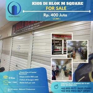 Kios di Blok M Square, Dijual Cepat, 2 Kios , Luas 4m² per Unit