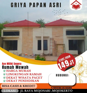 Rumah Modern di Griya Papan Asri Mojosari Kredit Inhouse