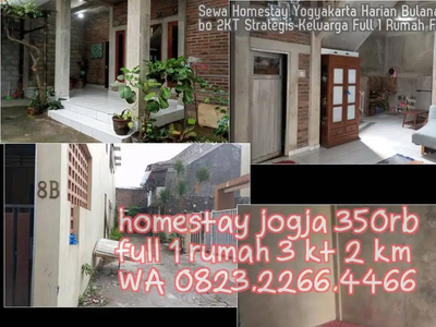 Sewa Homestay Yogyakarta Harian Bulanan Maliobo 2KT Strategis Keluarga