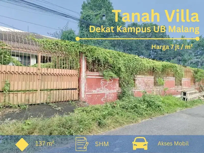 Tanah Kota Malang Dekat Kampus UB Cocok Bangun Kos