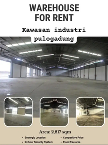 DISewakan Gudang S
di Kawasan Industri Pergudangan Pulogadung jaktim