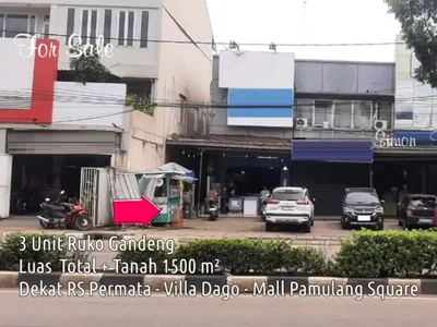 Ruko Gandeng 3 Strategis + Tanah 1500 m² - Pamulang - Tangsel