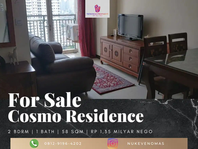 Dijual Apartement Cosmo Residence 2BR Full Furnished Lantai Tinggi