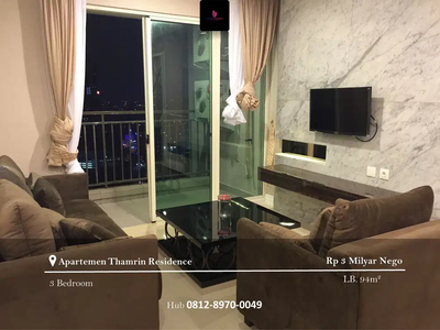 Dijual Apartement Thamrin Residence Full Furnished 3BR Lantai Tinggi