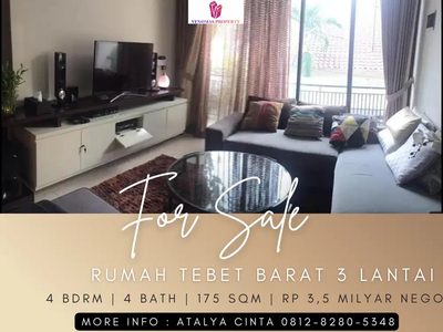 Dijual Rumah 3 Lantai Tebet Barat Semi Furnish