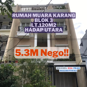 DIJUAL Rumah Muara Karang Blok 3, lt.120m2, Hadap Utara