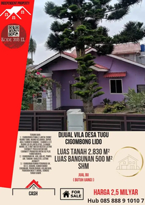 DIJUAL VILLA DESA TUGU CIGOMBONG LIDO