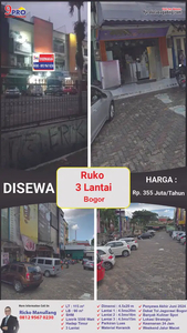 Disewakan Murah Ruko Komplek 3 Lantai, Bogor