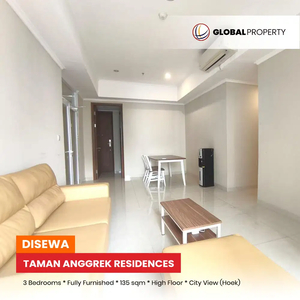 Fully Furnished 3+1 Bedroom, High Floor Hoek Taman Anggrek Residences