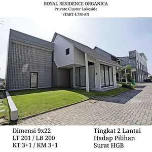 NEW, Rumah Royal Residence Organica Mewah 4,7Man Baru Wiyung Surabaya