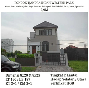 NEW, Rumah Western Park Pondok Tjandra / Candra Indah Mewah Jalan Raya