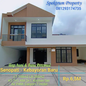 Rumah di Senopati, kbayoran baru Renov siap huni Lt.198 Lb.285 Rp.6,5M