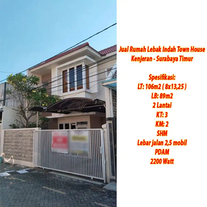 Rumah Lebak Indah Town House Minimalis SHM Kenjeran Surabaya Timur