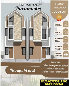 RUMAH MEWAH HARGA TERJANGKAU CLUSTER PARAMASTRI JAKARTA TIMUR